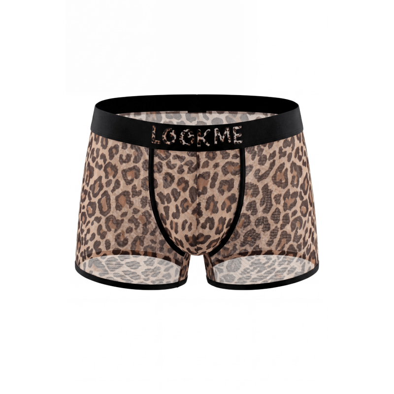 Boxer en résille imprimé léopard Look Me