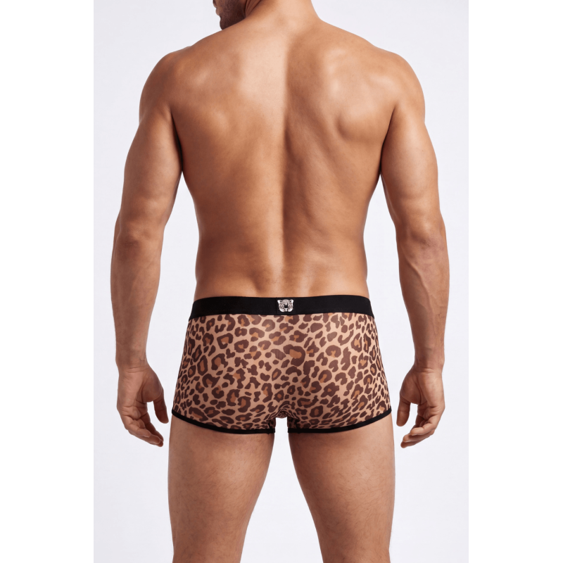 Boxer en résille imprimé léopard Look Me