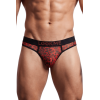 String en résille imprimé léopard rouge Look Me