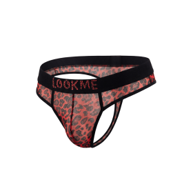 String en résille imprimé léopard rouge Look Me