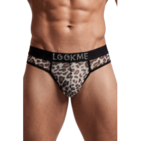 String en résille imprimé léopard gris Look Me