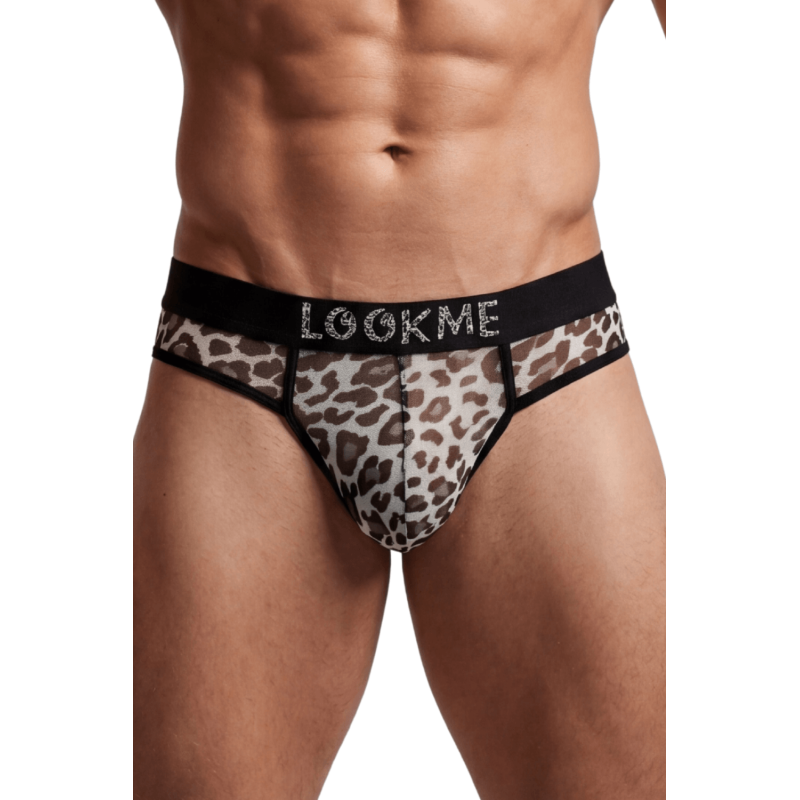 String en résille imprimé léopard gris Look Me