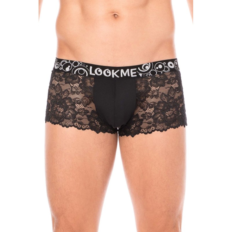 Boxer noir en dentelle délicate Look Me