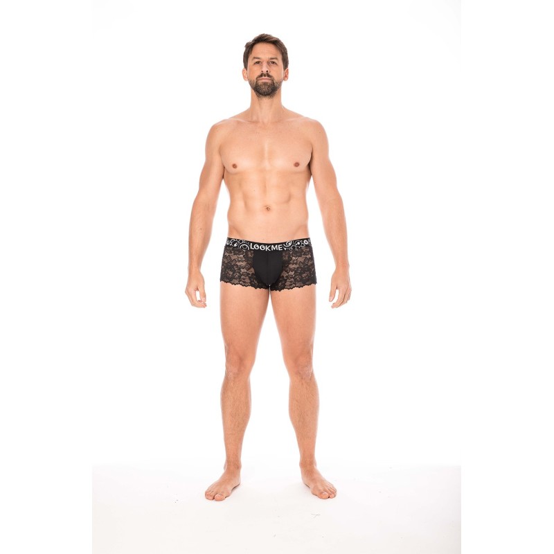 Boxer noir en dentelle délicate Look Me
