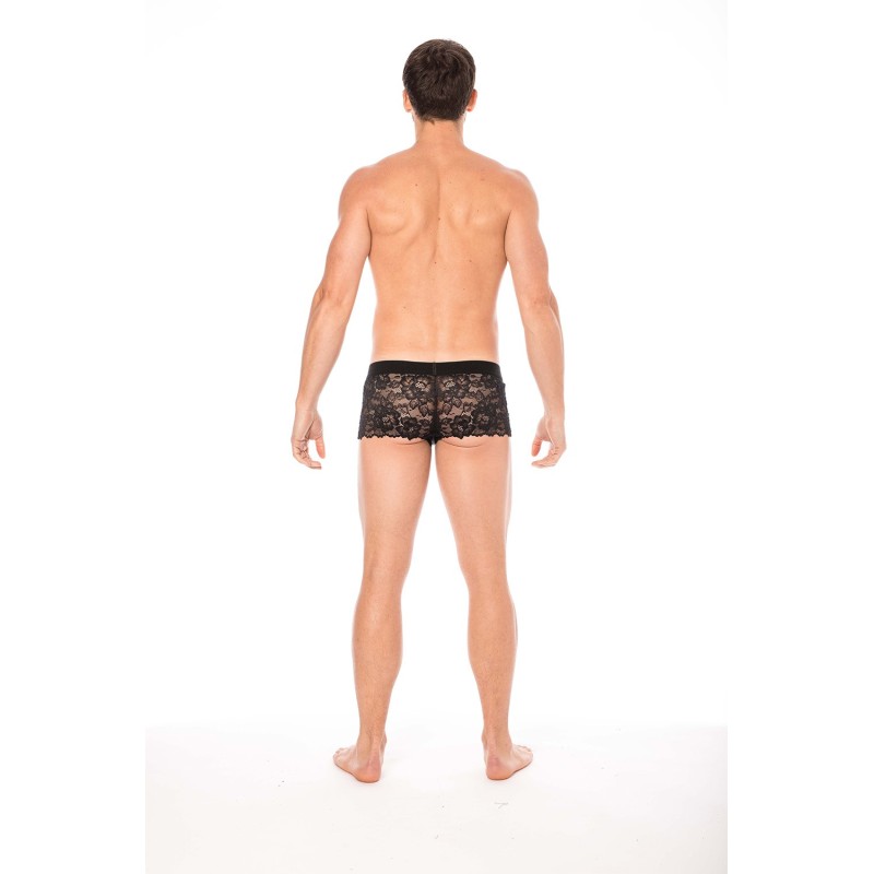 Boxer noir en dentelle délicate Look Me