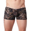 Boxer noir en fine dentelle avec légère transparence Look Me