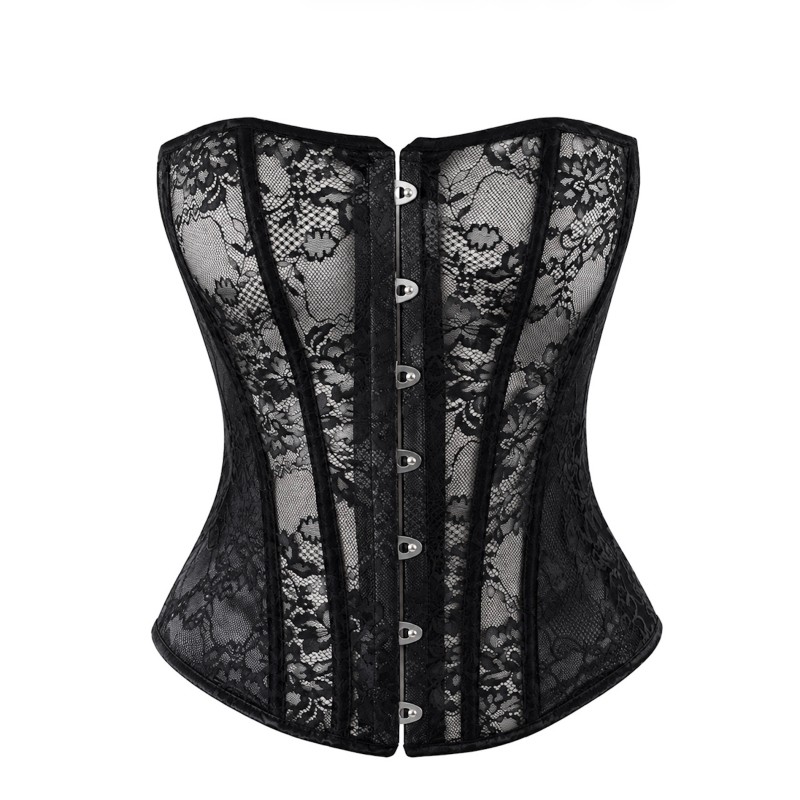 Corset en dentelle et powerwetlook – F406 One More Kiss