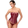 Corset à baleines powerwetlook bordeaux – F398 Bordeaux Affair Noir HandMade