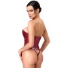 Corset à baleines powerwetlook bordeaux – F398 Bordeaux Affair Noir HandMade