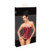 Corset à baleines powerwetlook bordeaux – F398 Bordeaux Affair Noir HandMade