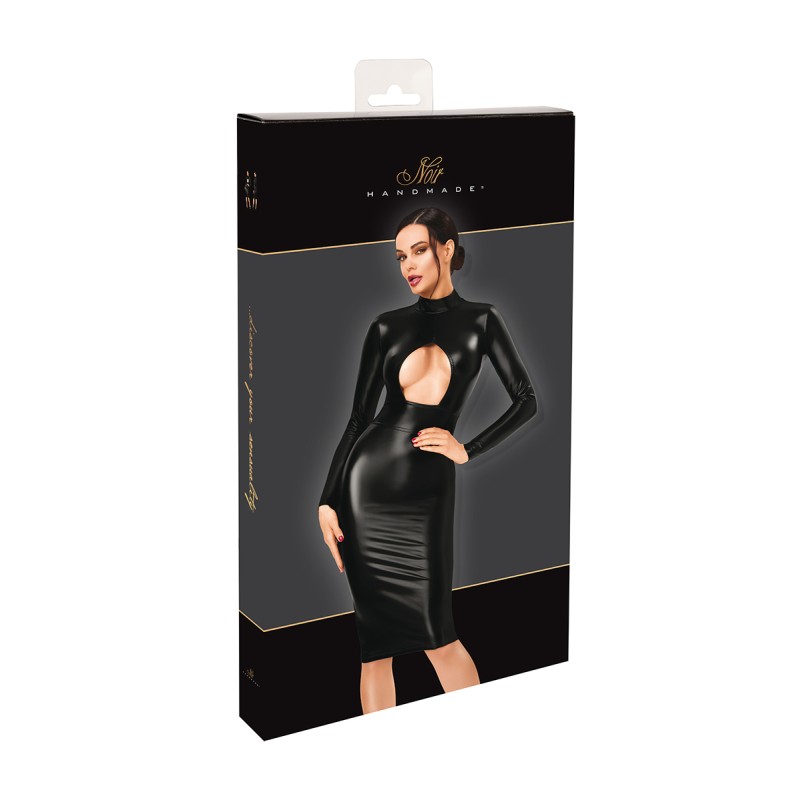 Robe mi-longue Dark Affair F401 - Noir Handmade Noir HandMade