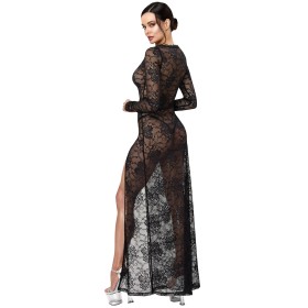 Robe longue One More Kiss F405 - Noir Handmade Noir HandMade