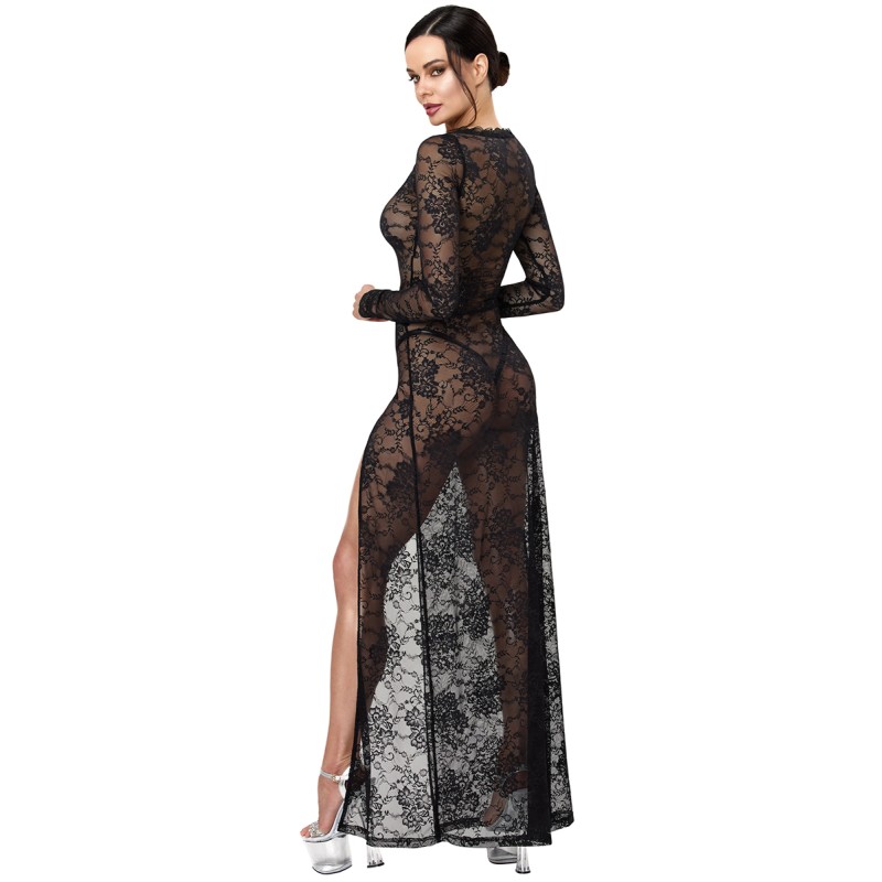 Robe longue One More Kiss F405 - Noir Handmade Noir HandMade