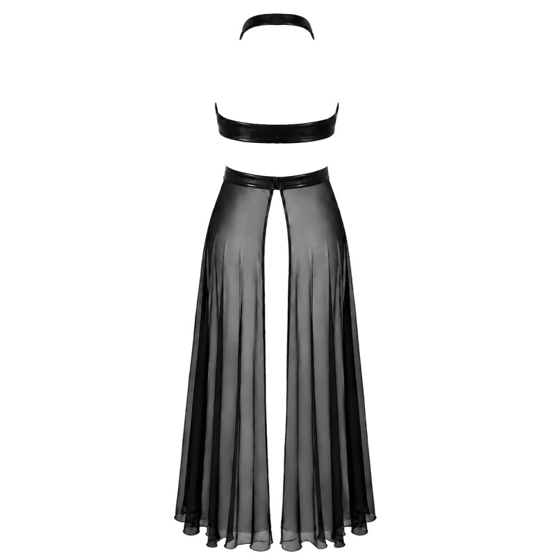 Robe longue fendue Do not Disturb F412 - Noir Handmade Noir HandMade