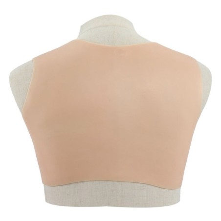 Buste faux seins silicone, encolure ronde