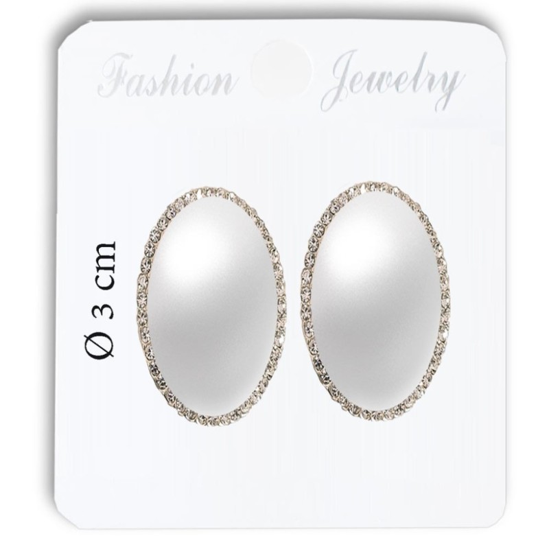 Boucles d'oreilles clip Perle,  monture argentée