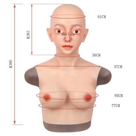 Buste faux seins masque intégré-Bonnet E