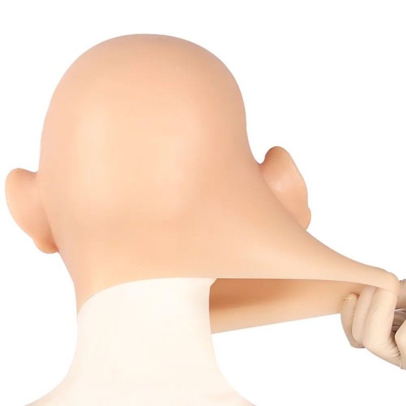 Masque réaliste en silicone tête pleine, avec plastron