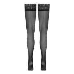 Bas autofixants noir Hold up 2 - Cotelli Legwear