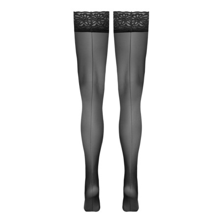 Bas autofixants noir Hold up 2 - Cotelli Legwear