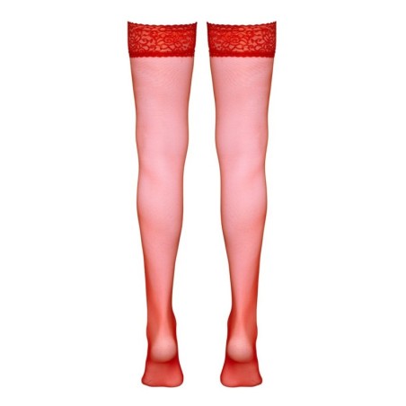 Bas autofixants rouge - Cotelli Legwear