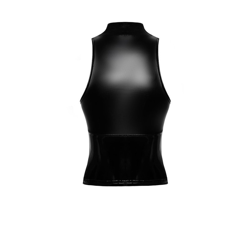 Top zippé Glam F324 vinyle et wetlook