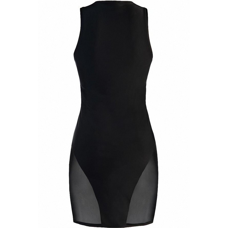 Robe moulante noire V-10619 - Axami
