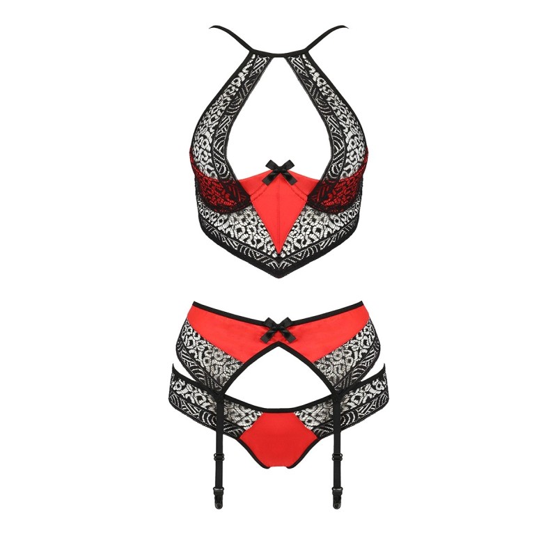 Ensemble à jarretelles Scarlet rouge - Passion