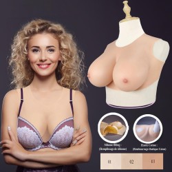 Buste faux seins, poitrine volumineuse, encolure ronde
