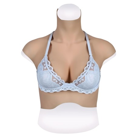 Buste faux seins new design, en silicone, col haut