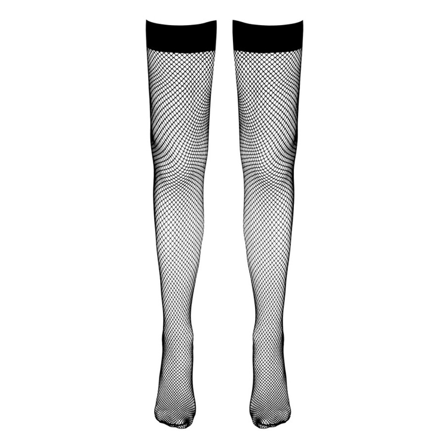 Bas résille autofixants noir - Cotelli Legwear