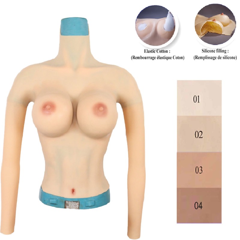 Buste faux seins manches longues