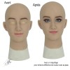 Masque féminin réaliste en silicone, tête pleine