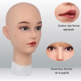 Masque féminin en silicone, tête pleine, lacets à l’arrière