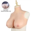 Buste faux seins bonnet élastique coton, col haut