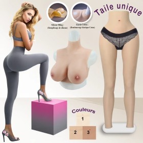 Ensemble buste faux seins col haut et legging taille haute