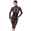Robe midi corset en dentelle noire Noirelle-F375