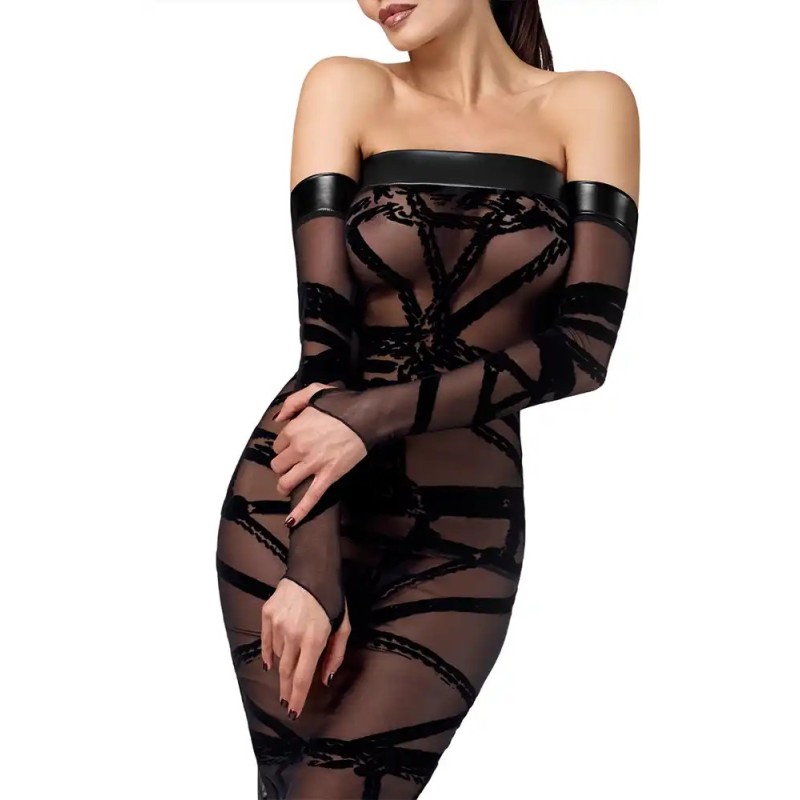 Robe longue Bondesque épaules dénudées F358