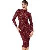 Robe midi Kink Royal en tulle bordeaux F384