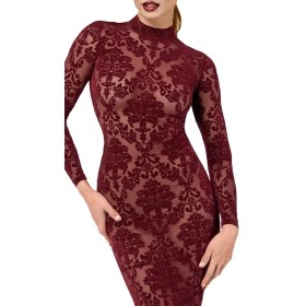 Robe midi Kink Royal en tulle bordeaux F384