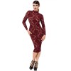 Robe midi Kink Royal en tulle bordeaux F384