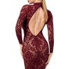 Robe midi Kink Royal en tulle bordeaux F384
