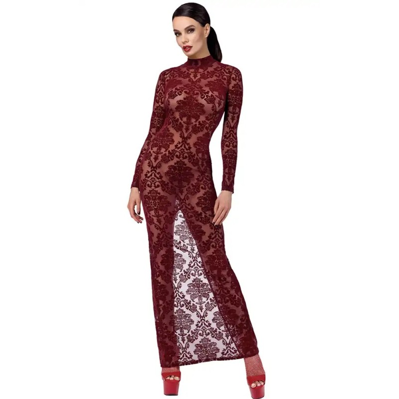 Robe longue Kink Royal en tulle bordeaux F383