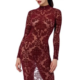 Robe longue Kink Royal en tulle bordeaux F383