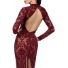 Robe longue Kink Royal en tulle bordeaux F383