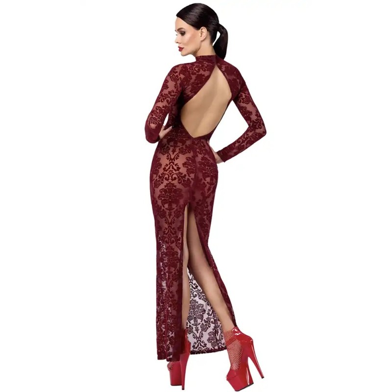 Robe longue Kink Royal en tulle bordeaux F383