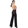 Pantalon Palazzo Onyx transparent en tulle noir F374