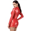 Mini-robe Bombshell Bodycon rouge en wetlook F367