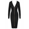 Robe noire midi à manches longues -  Cotelly Party