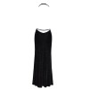 Robe longue fendue Onyx F373 - Noir Handmade